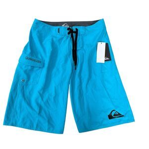 Quiksilver Youth Boys Blue Boardshorts Swim Trunk Drawstring Size 28/14 NWT